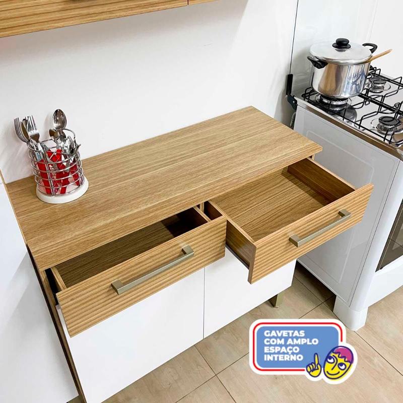 Cozinha Compacta 3 peças 8 Portas Nala Kits Paraná - Armário de